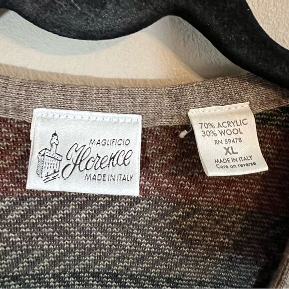 ✨ Vintage Maglificio Florence Brown Wool Grandpa Vest XL - Picture 5 of 11